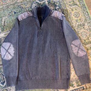 Cooper Jones Men's Blue Sweater with Elbow Patches